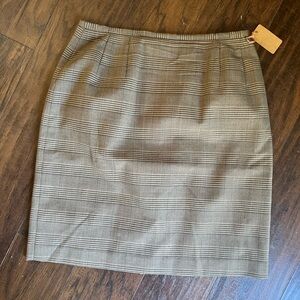 Harve Benard Tan Plaid Pencil Skirt